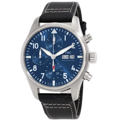Iwc Schaffhausen Iwc Pilot Chronograph Automatic Blue Dial Men's Watch Iw388101bk In Black