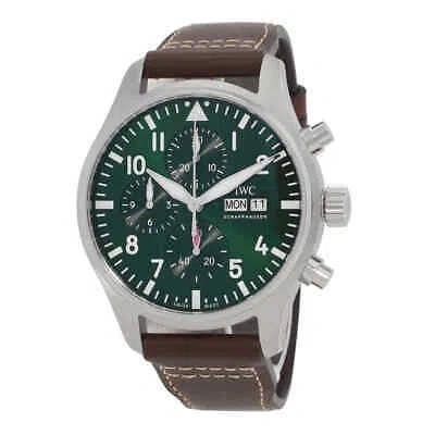 Pre-owned Iwc Schaffhausen Iwc Pilot Chronograph Automatic Green Dial Men's Watch Iw378005
