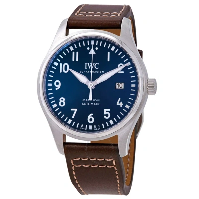 Iwc Schaffhausen Iwc Pilot Mark Xviii "petit Prince" Automatic Blue Dial Men's Watch Iw327010 In Black