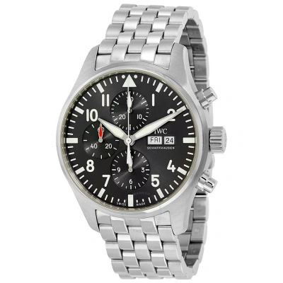 Iwc Schaffhausen Iwc Pilot Spitfire Automatic Chronograph Grey Dial Men's Watch Iw377719 In White