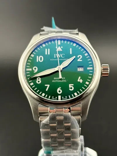 Pre-owned Iwc Schaffhausen Iwc Pilot's Watch Mark Xx Green Dial Steel Bracelet Bnib 40 Automatic Iw328206