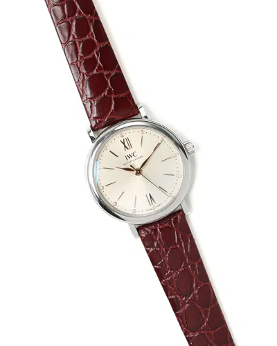 Pre-owned Iwc Schaffhausen Iwc Portofino 34mm Watch In Silver