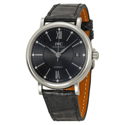 Iwc Schaffhausen Iwc Portofino Automatic Diamond Black Dial Unisex Watch Iw458102