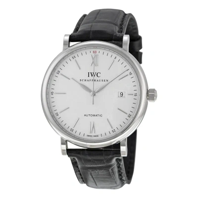Iwc Schaffhausen Iwc Portofino Automatic Silver Dial Black Leather Men's Watch 3565-01