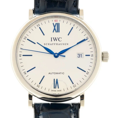 Iwc Schaffhausen Iwc Portofino Automatic Silver Dial Men's Watch Iw356527 In Blue