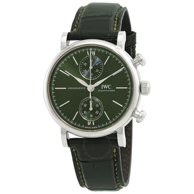 Iwc Schaffhausen Iwc Portofino Chronograph 39 Automatic Green Dial Men's Watch Iw391405