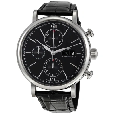 Iwc Schaffhausen Iwc Portofino Chronograph Automatic Men's Watch Iw391002 In Black