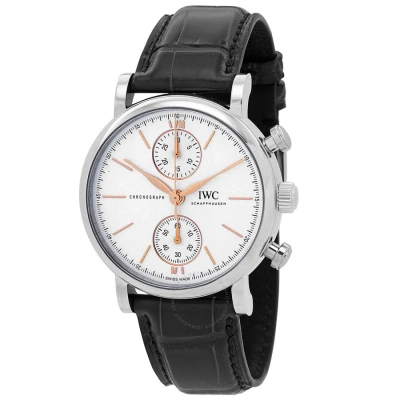 Iwc Schaffhausen Iwc Portofino Chronograph Automatic Silver Dial Men's Watch Iw391406 In Black