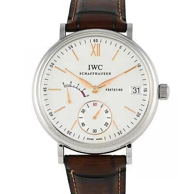 Pre-owned Iwc Schaffhausen Iwc Portofino Hand Wound Eight Days Silver Dial Steel 45mm Iw510103
