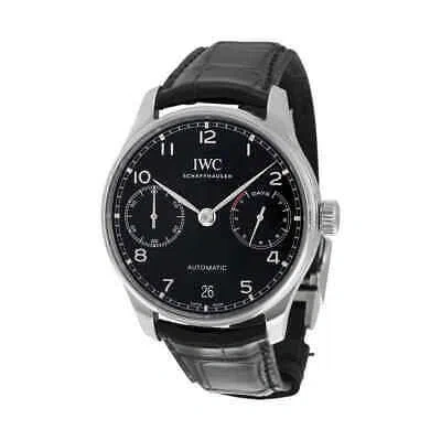 Pre-owned Iwc Schaffhausen Iwc Portugieser Automatic Black Dial Men's Watch Iw500703