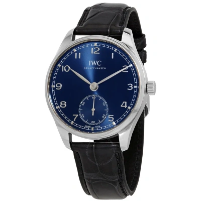 Iwc Schaffhausen Iwc Portugieser Automatic Blue Dial Men's Watch Iw358305 In Black