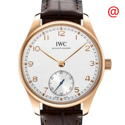 Iwc Schaffhausen Iwc Portugieser Automatic Silver Dial Men's Watch Iw358306 In Brown / Dark / Gold / Gold Tone / Rose / Rose Gold Tone / Silver