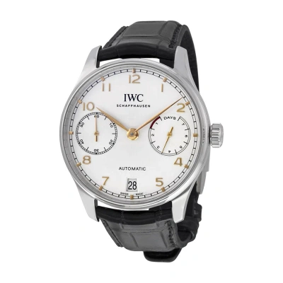 Iwc Schaffhausen Iwc Portugieser Automatic Silver Dial Men's Watch Iw500704 In Black / Gold / Rose / Rose Gold / Silver / Skeleton