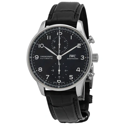 Iwc Schaffhausen Iwc Portugieser Chronograph Automatic Black Dial Men's Watch Iw371609