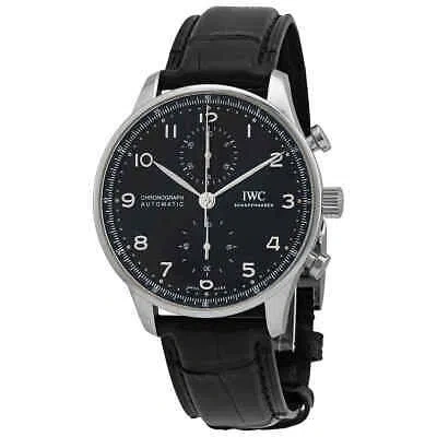 Pre-owned Iwc Schaffhausen Iwc Portugieser Chronograph Automatic Black Dial Men's Watch Iw371609
