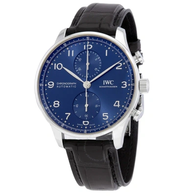 Iwc Schaffhausen Iwc Portuguese Chronograph Automatic Blue Dial Men's Watch Iw371606 In Neutral