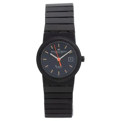 Pre-owned Iwc Schaffhausen Iwc Sl Design Ladies Quartz Wristwatch, 26mm Case, Black Titanium, C 1985.