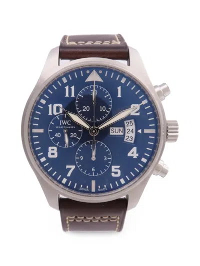 Pre-owned Iwc Schaffhausen Le Petit Prince Chronograph 43mm Watch In Blue