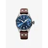 Iwc Schaffhausen Mens Big Pilot's 46mm Le Petit Prince Stainless Steel Automatic Watch In Brown