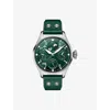 Iwc Schaffhausen Stainless Steel Big Pilot's Watch Perpetual Calendar Watch In Green