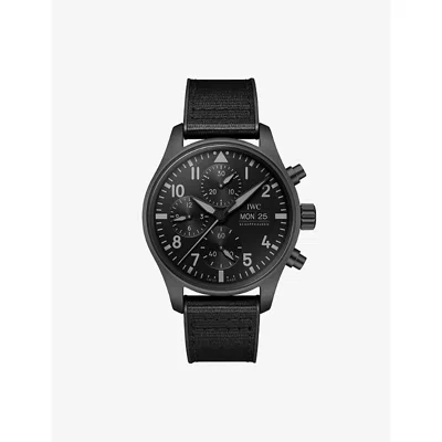 Iwc Schaffhausen Mens Black Cerantanium Pilot's Chronograph 41 Top-gun Edition Ceratanium® Automatic Watch 41mm