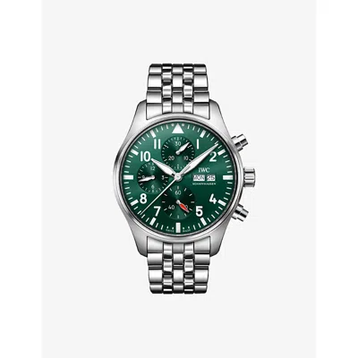Iwc Schaffhausen Mens Pilot's Chronograph Stainless-steel Automatic Watch 43mm In Silver