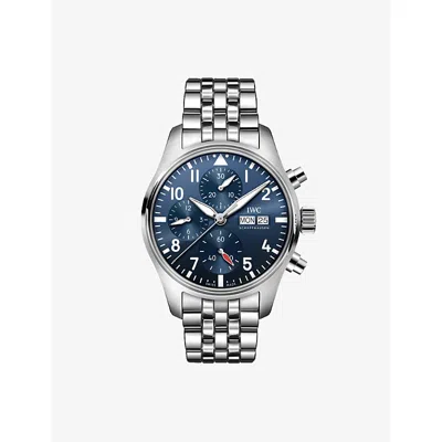 Iwc Schaffhausen Mens Pilot's Chronograph Stainless-steel Automatic Watch 41mm In Silver