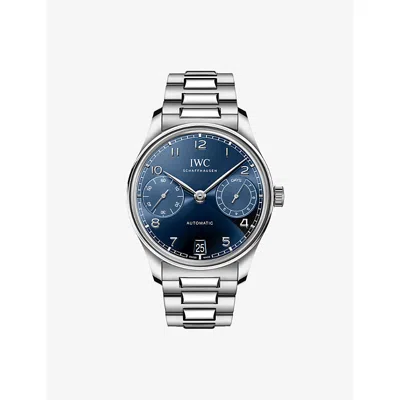 Iwc Schaffhausen Mens Portugieser Automatic Stainless-steel Watch 42mm In Burgundy