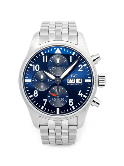 Pre-owned Iwc Schaffhausen Pilot Chronograph 40mm Watch In Blue