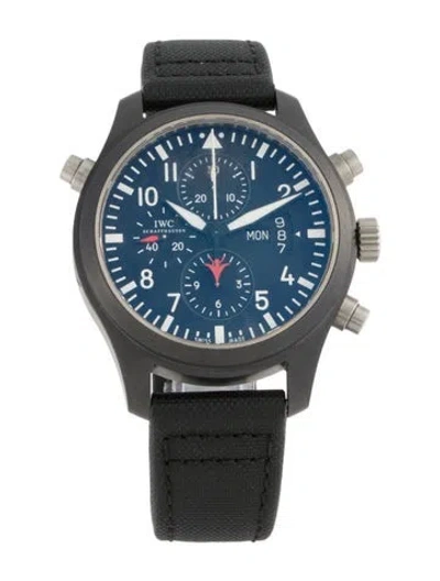 Pre-owned Iwc Schaffhausen Pilot's Chronograph Top Gun Ceramic Watch In Multi