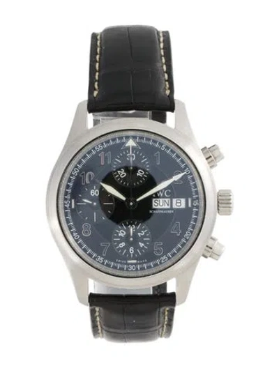 Pre-owned Iwc Schaffhausen Pilot's Chronograph Watch In Multi
