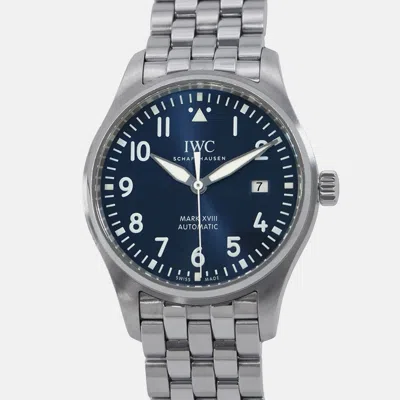 Pre-owned Iwc Schaffhausen Pilot's Watch Mark Xvii Iw327016 Automatic Blue Stainless Steel Men's Wristwatch 40 Mm
