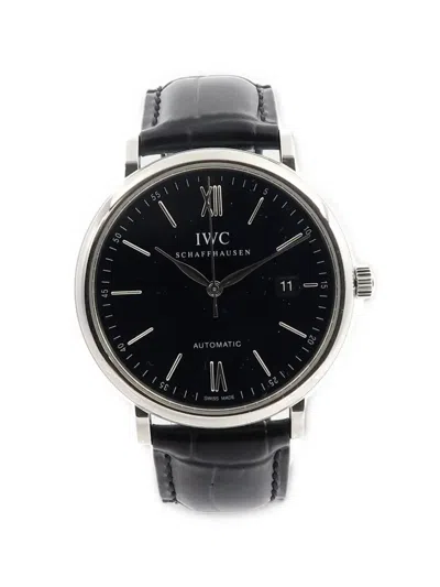 Pre-owned Iwc Schaffhausen Portofino Automatic 40mm Watch In Black