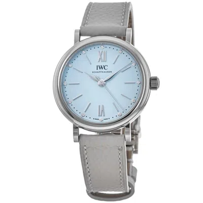 Iwc Schaffhausen Portofino Automatic Blue Dial Leather Strap Women's Watch Iw357416