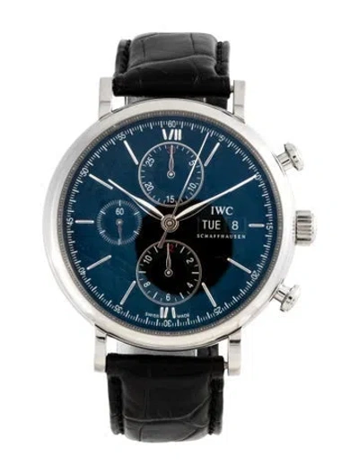Pre-owned Iwc Schaffhausen Portofino Chronograph Watch In Multicolor