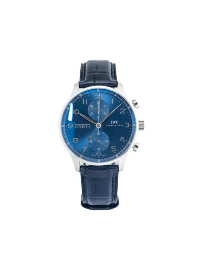 Pre-owned Iwc Schaffhausen Portugieser Chronograph 41mm In Blue