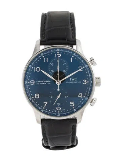 Pre-owned Iwc Schaffhausen Portugieser Chronograph Watch In Multicolor