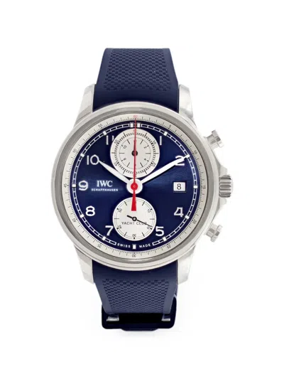 Pre-owned Iwc Schaffhausen Portuguese Yacht Club 44mm Watch In Blue