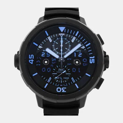 Pre-owned Iwc Schaffhausen  Iwc Aquatimer Perpetual Calendar Digital Date-month Limited Edition 49 Mm In Black