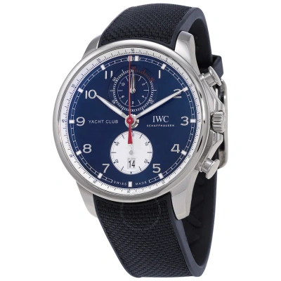 Iwc Schaffhausen  Iwc Chronograph Blue Dial Watch Iw390704 In Blue / Brown