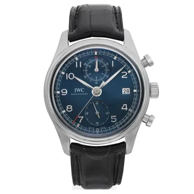 Iwc Schaffhausen  Iwc Classic Edition Laureus Chronograph Blue Dial Men's Watch Iw390406 In Black