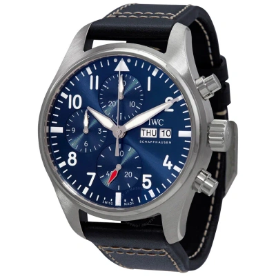 Iwc Schaffhausen  Iwc Pilot Chronograph Blue Dial Men's Watch Iw388101 In Black