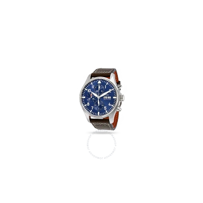 Iwc Schaffhausen Iwc Pilot Midnight Automatic Chronograph Blue Dial Men's Watch Iw377714 In Blue / Brown