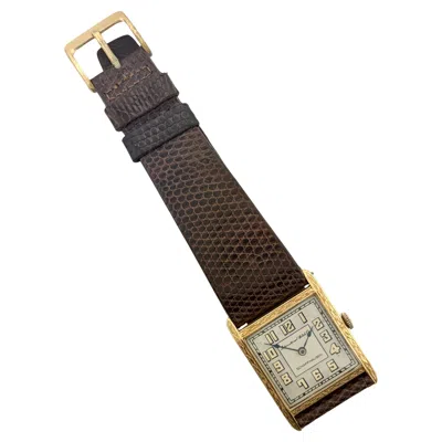 Pre-owned Iwc Schaffhausen Rare Art Deco  18k Gold Rectangular Watch (c.1930's) In Multi