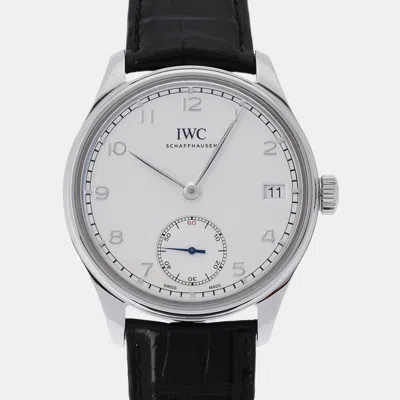 Pre-owned Iwc Schaffhausen Silver Stainless Steel Portugieser Iw510203 Men's Wristwatch 43mm