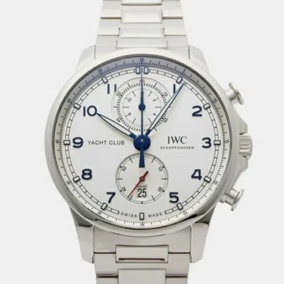 Pre-owned Iwc Schaffhausen Silver Stainless Steel Portugieser Yacht Club Iw390702 Men's Wristwatch 44mm