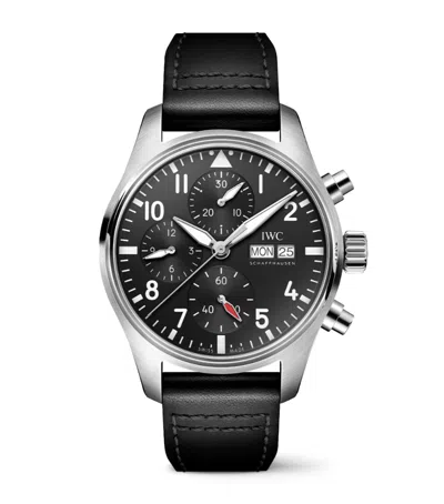Iwc Schaffhausen Stainless Steel Pilot's Chronograph Watch In Multi
