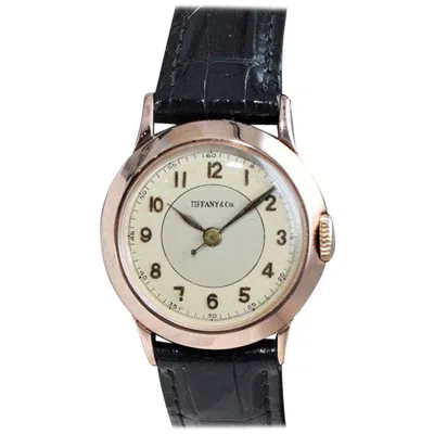 Pre-owned Iwc Schaffhausen Tiffany & Co. I. W. C. Watch Company Rose Gold Manual Wind Watch In Red