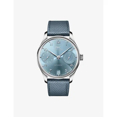 Iwc Schaffhausen White Gold Portugieser 18ct White-gold Automatic Watch 42.4mm In Blue