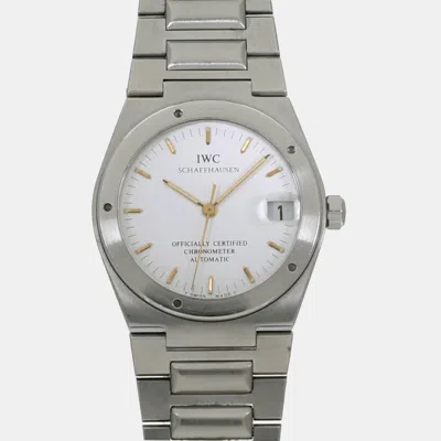 Pre-owned Iwc Schaffhausen White Stainless Steel Ingenieur Iw352101 Men's Wristwatch 34mm